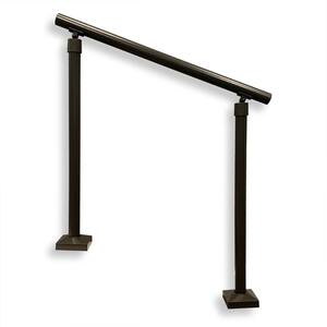 1.9 in. x 3 ft. Charcoal Bronze Aluminum Handrail with Posts