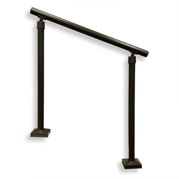 EZ Handrail 1.9 in. x 3 ft. Charcoal Bronze Aluminum Handrail with Posts