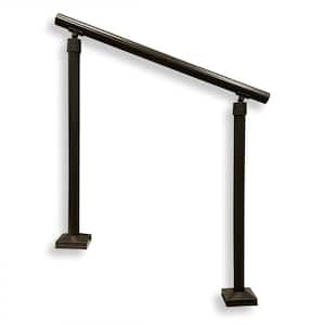 1.9 in. x 4 ft. Charcoal Bronze Aluminum Handrail with Posts