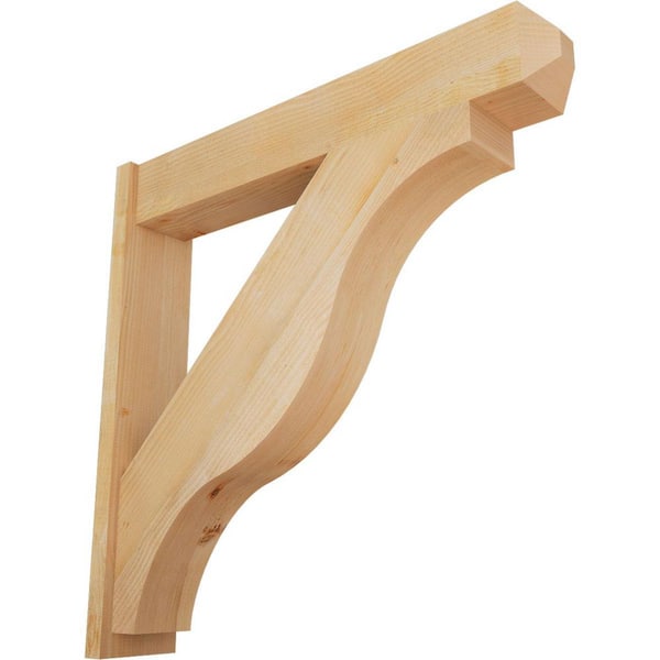 Ekena Millwork 8 in. x 44 in. x 44 in. Douglas Fir Fuston Craftsman Rough Sawn Outlooker