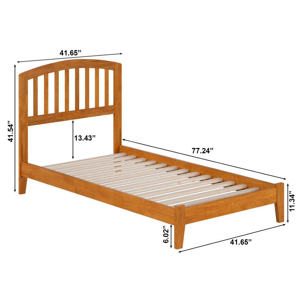 Richmond Light Toffee Twin Wood Platform Bed with Headboard