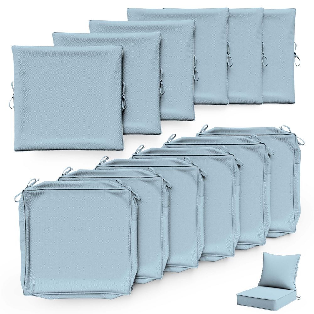 22 in. x 24 in. Slipcover Replacement Outdoor Waterproof Seat&Back Cover Set for Chair and Sofa Sky Blue (6-Pack) price history on PriceWatchPro