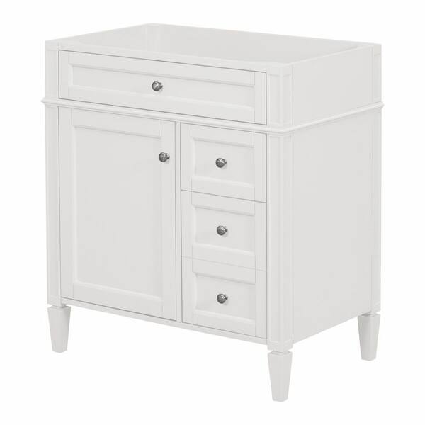 Ramona 29.30 in. W Modern Freestanding Bath Vanity Cabinet without Top in White with Door, Tip-out Drawer, 2 Drawers