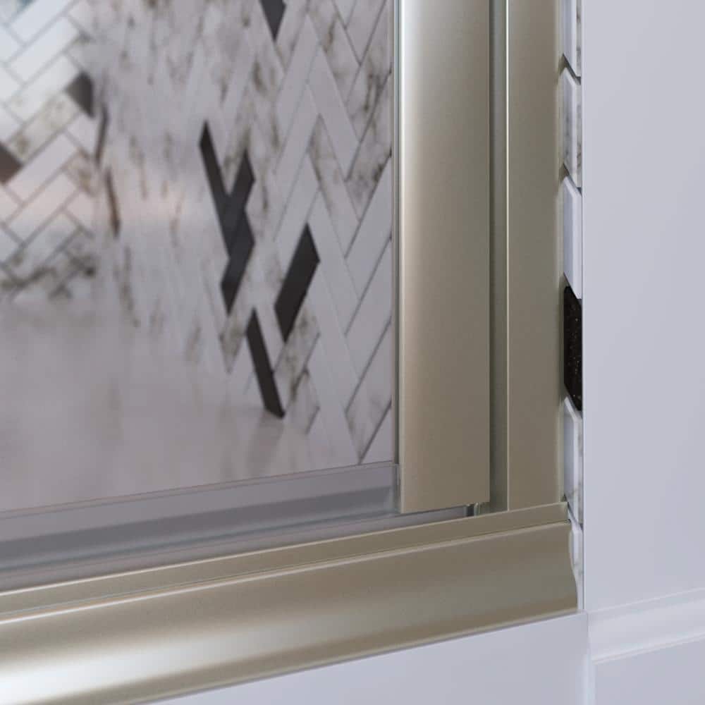 Distinctive Elite 43.06" W x 71.38" H Brushed Nickel Semi-Frameless Shower Door