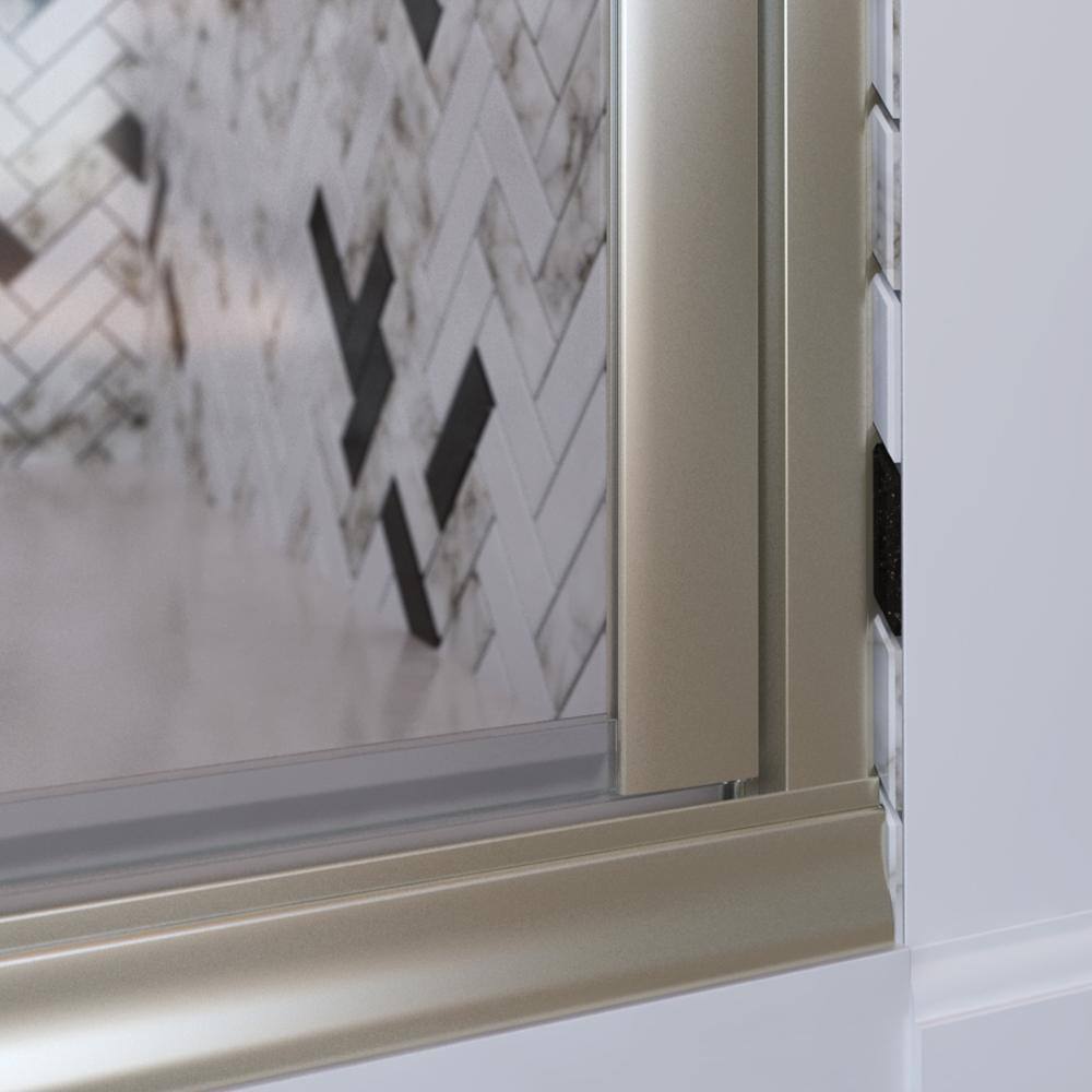 Distinctive Elite 47" Brushed Nickel Semi-Frameless Hinged Shower Door