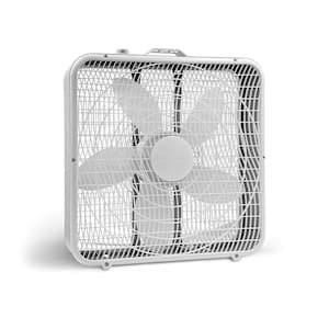 20 in. White High Performance Box Fan with Carry Handle