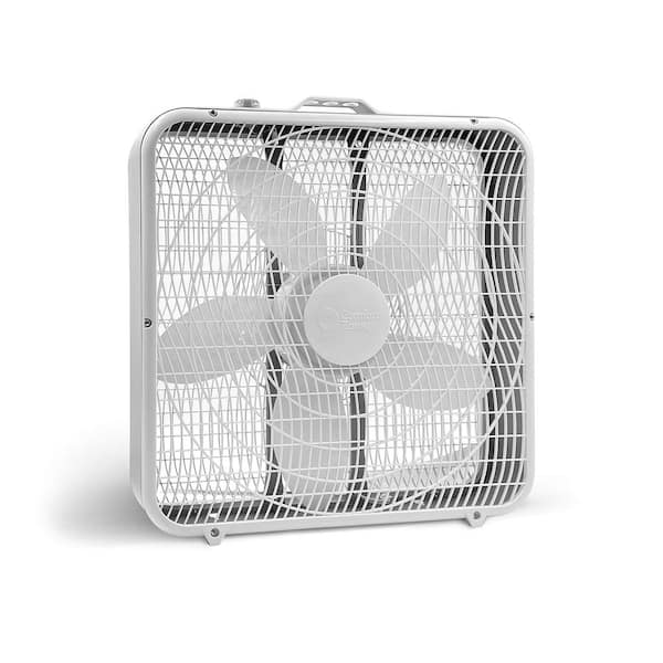 Comfort Zone 20 in. White High Performance Box Fan with Carry Handle
