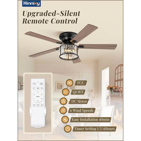 hia_　0811 HINNIXY 56 in. Smart Indoor Black Crystal Flush Mount 6