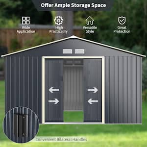 11.2 ft. W x 6.9 ft. D Metal Shed with 94.08 sq. ft.