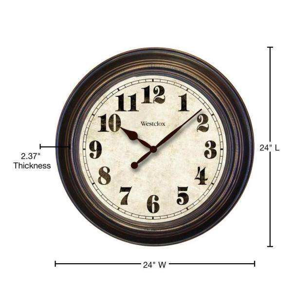 Westclox 24" Black and Gold Oversized Round Wall Clock