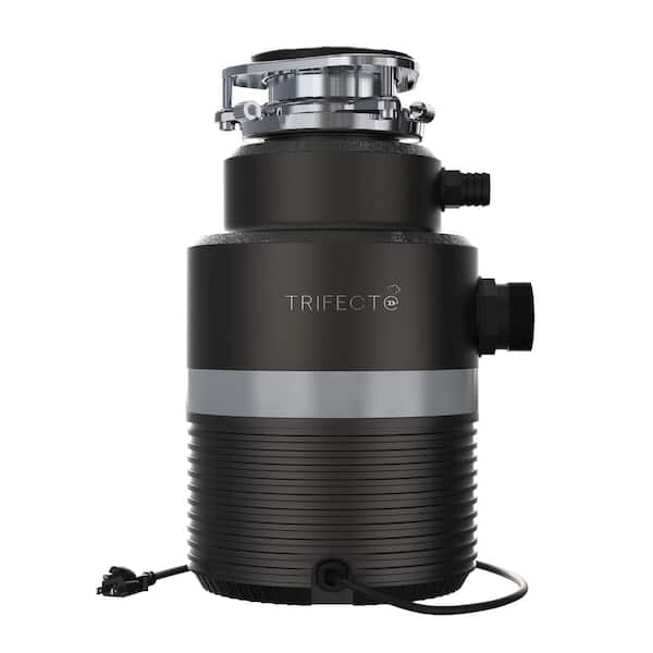 Trifecte Scrapper 1 HP Continuous Feed Black Garbage Disposal with Sound Reduction and Power Cord Kit