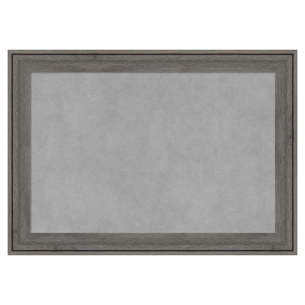Amanti Art Regis Barnwood Grey Narrow 21 in. x 15 in Framed Magnetic Board
