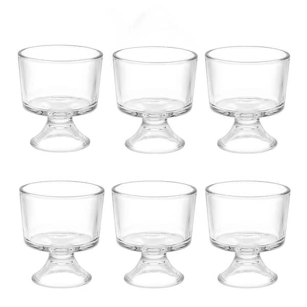 10 fl. oz. Clear Glass Dessert Bowls Cups, Cute Footed Dessert Bowls for Ice Cream Party Table Decor (Set of 6)