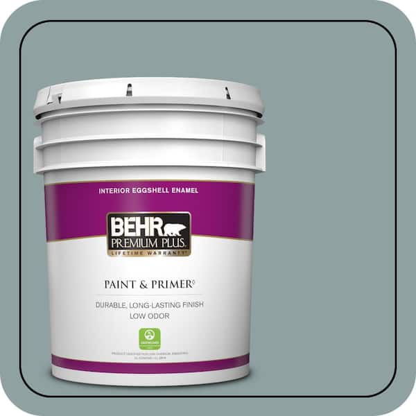 BEHR PREMIUM PLUS 5 gal. #N440-4 October Sky Eggshell Enamel Low Odor Interior Paint & Primer