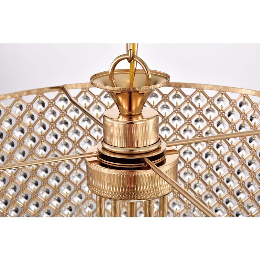Chrome Crystal Candle 65" Chandelier with Drum Shade