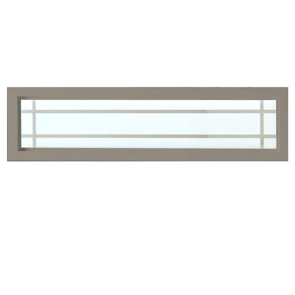 47.5 in. x 11.5 in. Prairie Decorative Glass Picture Vinyl Window - Driftwood