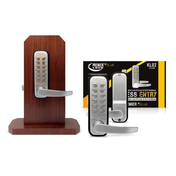 Mechanical Keyless Door Lever Lock With Combination Push Buttons-No Batteries Required