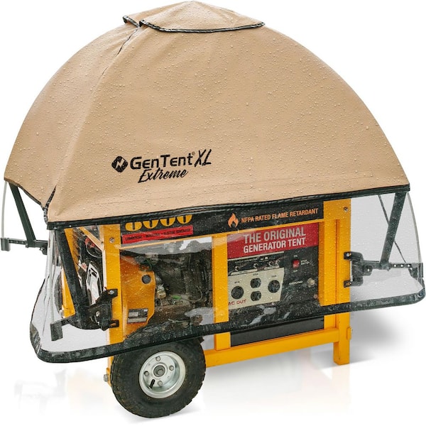 GenTent XL Generator Running Cover - Universal Kit (Extreme, Tan) - for Larger Open Frame Portable Generators