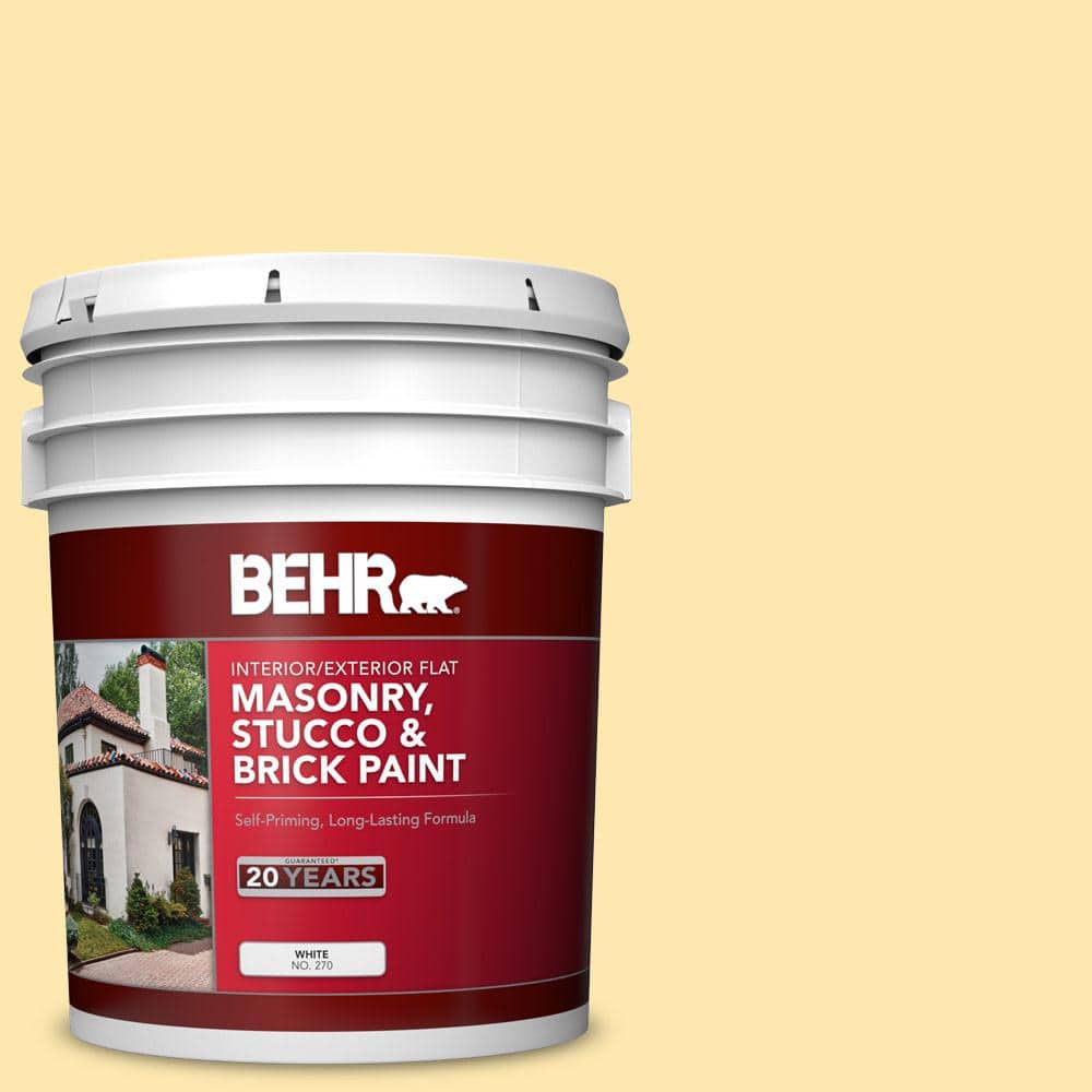 5 gal. #P290-2 Sweet as Honey Flat Interior/Exterior Masonry, Stucco and Br