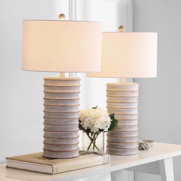 Wood bead deals table lamp