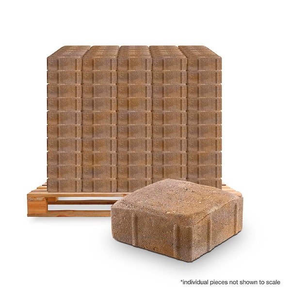 Plaza Square 5.5 in. L x 5.5 in. W x 2.36 in. H 3-Tone Brown Concrete Paver (480-Pieces/100 sq. ft./ Pallet)
