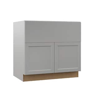 Designer Series Melvern Assembled 36x34.5x23.75 in. Farmhouse Apron-Front Sink Base Kitchen Cabinet in Heron Gray