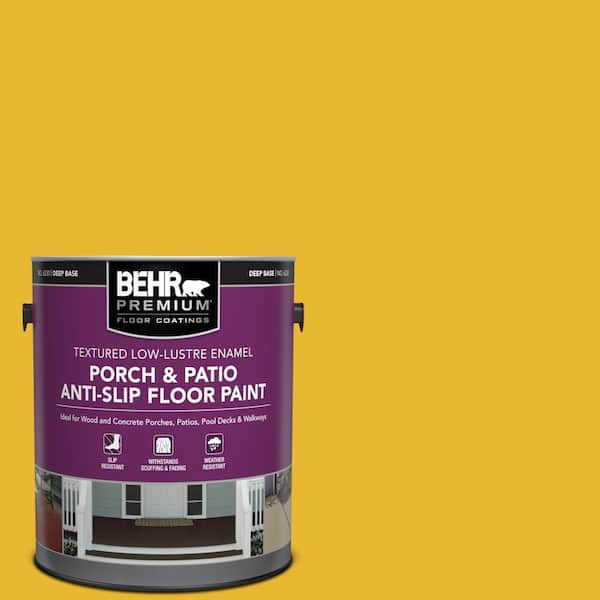 1 gal. #OSHA-6 OSHA SAFETY YELLOW Textured Low-Lustre Enamel Interior/Exterior Porch and Patio Anti-Slip Floor Paint