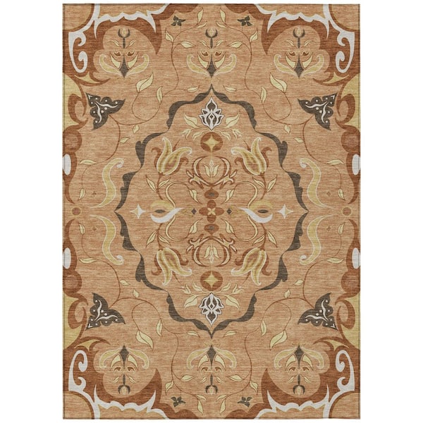 Chantille Machine Washable Indoor/Outdoor Abstract ACN2625 Copper 3 ft. x 4 ft. Area Rug