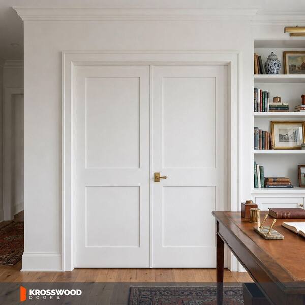 Krosswood Doors 60 in. x 96 in. Craftsman Shaker 2-Panel Left