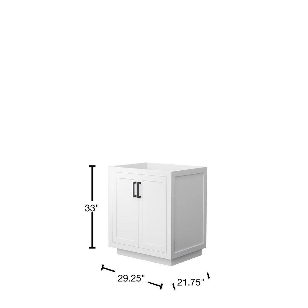 White Matte Black Trim Freestanding Single Bathroom Vanity