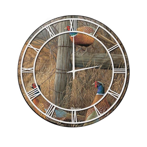 Unbranded "Abandoned Fenceline" Full Coverage Art and White Numbers Imaged Wall Clock