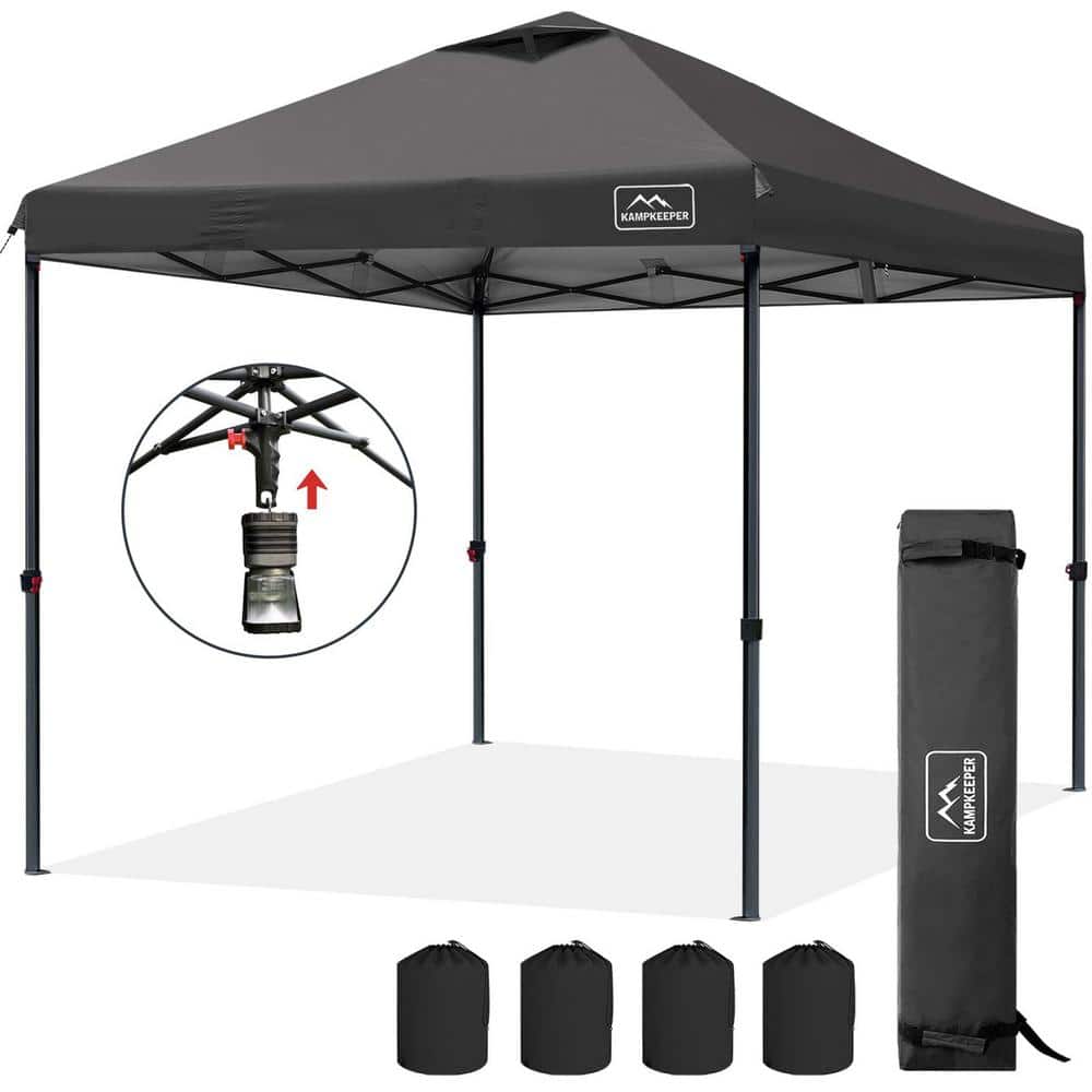 10 ft. x 10 ft. Dark Gray Outdoor Pop-Up Gazebo Canopy Tent with Wheeled Carry Bag, Bonus 8 Stakes and 4 Ropes price history on PriceWatchPro