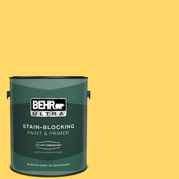 BEHR ULTRA 1 gal. #360B-5 Citrus Extra Durable Semi-Gloss Enamel Interior Paint & Primer