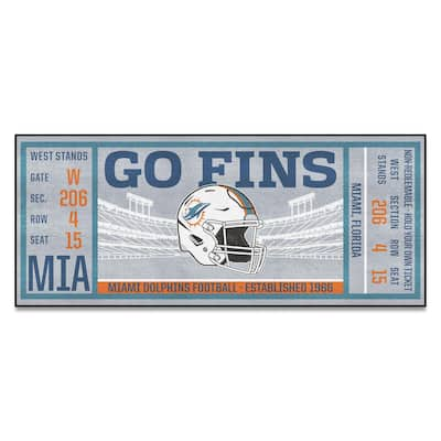 FANMATS NFL - Miami Dolphins Helmet Rug - 5ft. x 6ft. 5794 - The