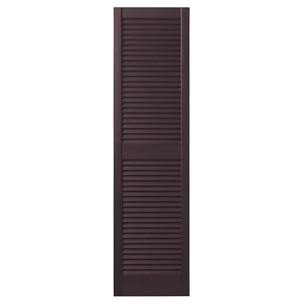 Ply Gem 15 in. x 59 in. Open Louvered Polypropylene Shutters Pair in ...