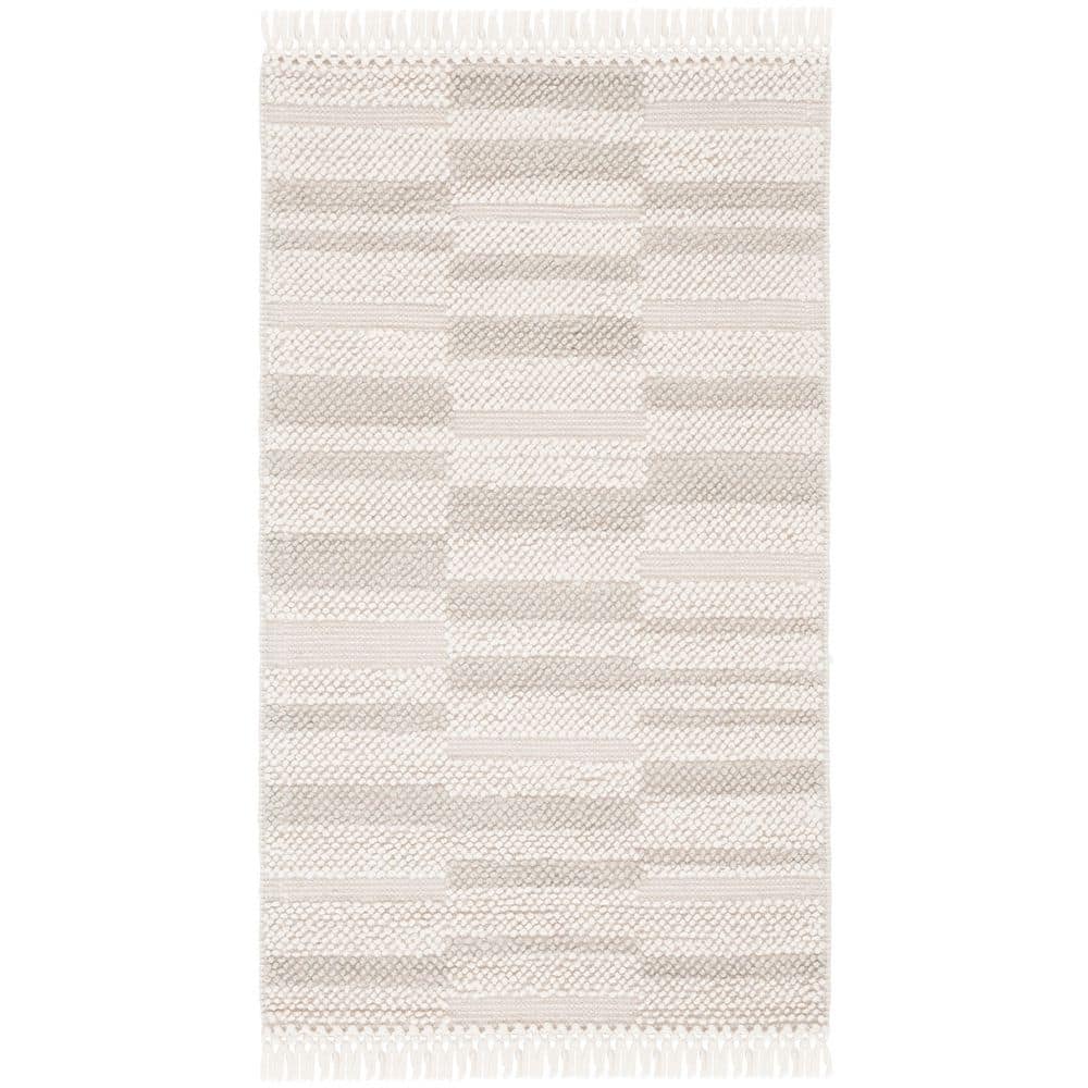 Natura 3 ft. x 5 ft. Ivory/Silver Column Striped Area Rug price history on PriceWatchPro