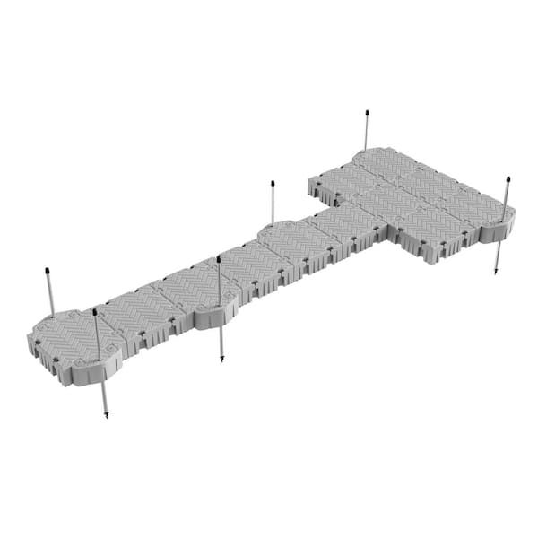 Flexx Flex 32 ft. Platform Floating Dock Package Pipe Guides