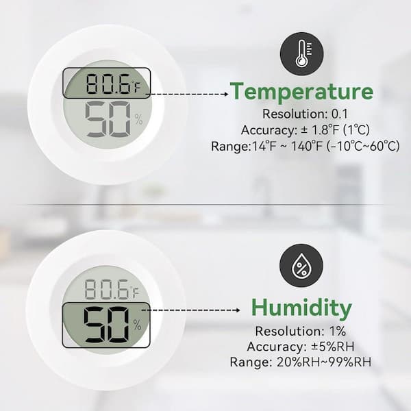 Justincity Mini Hygrometer Thermometer Digital Wireless Indoor