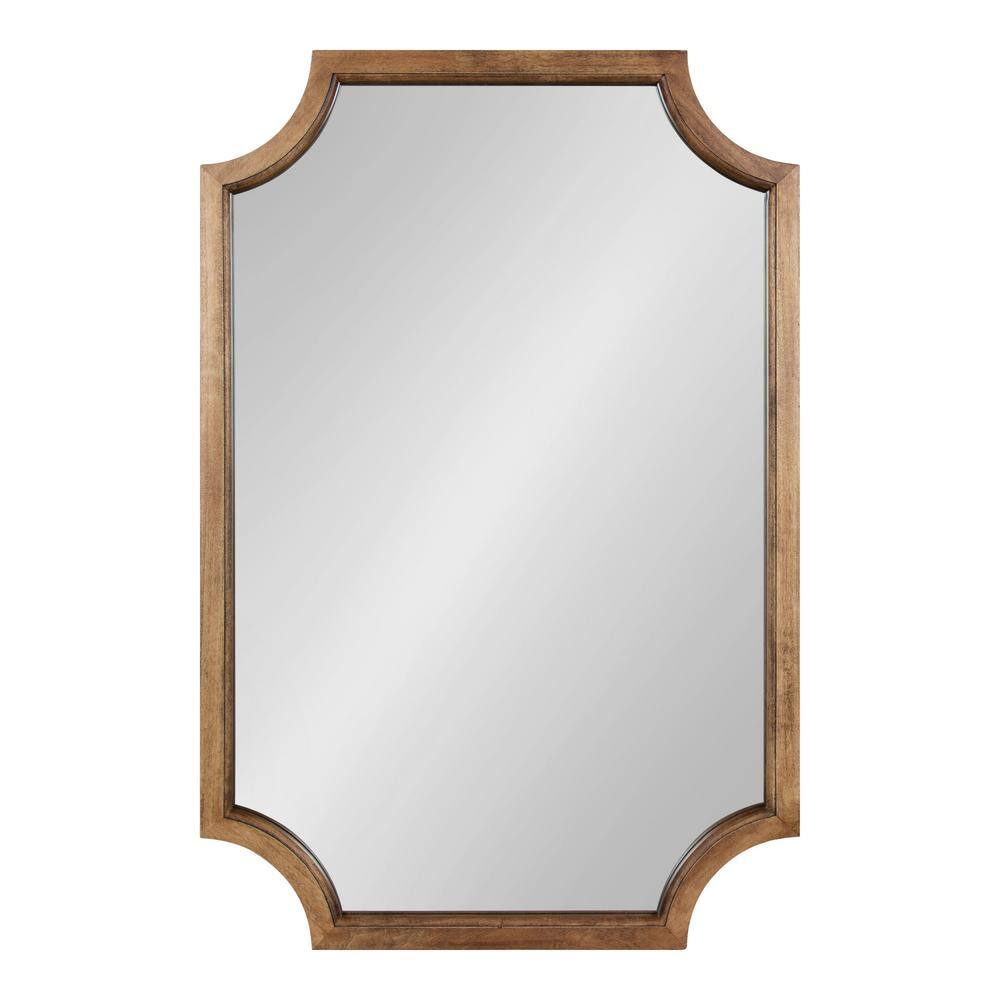 Rustic Brown Full Length Scalloped Wood Vanity Mirror