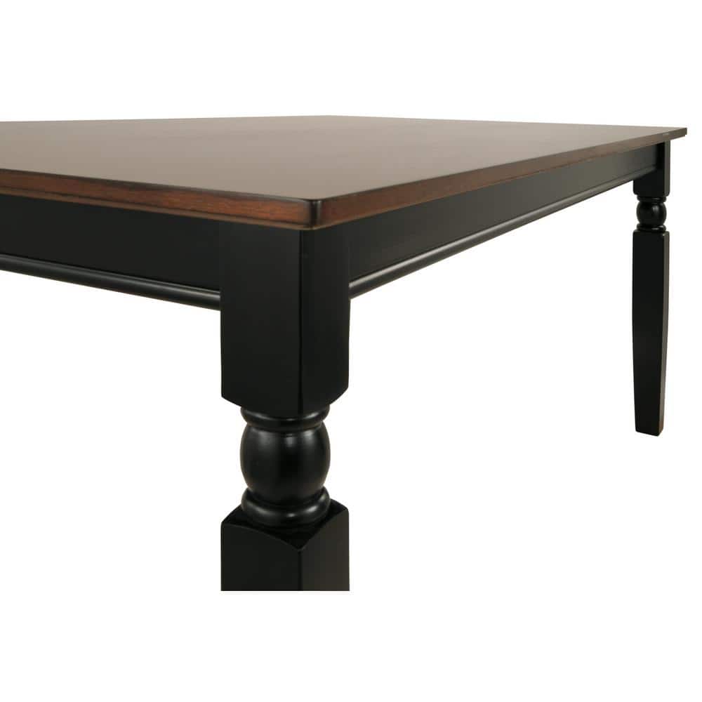 Farmhouse Chic Black & Brown Wood Rectangular Dining Table