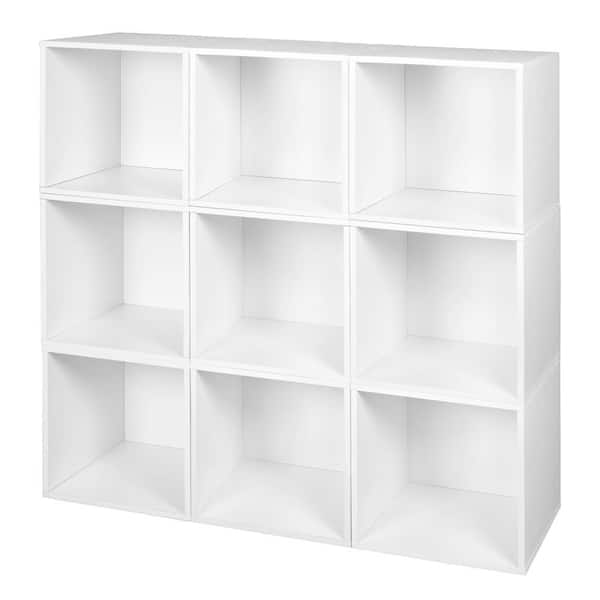 Regency 39 in. H x 39 in. W x 13 in. D White Wood 9-Cube Organizer