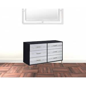 Amelia Black And Silver 6 Drawers 47 in. Dresser
