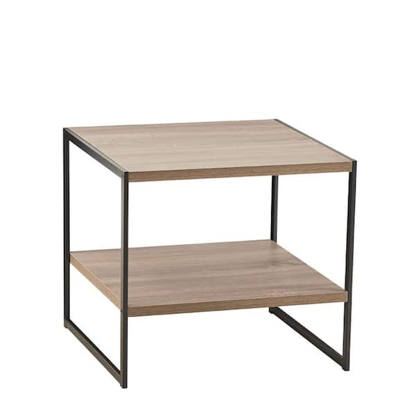 ClosetMaid Mixed Material Storage Furniture 18.9 in W x 18.8 in. D Gray End Table with Decorative Shelf