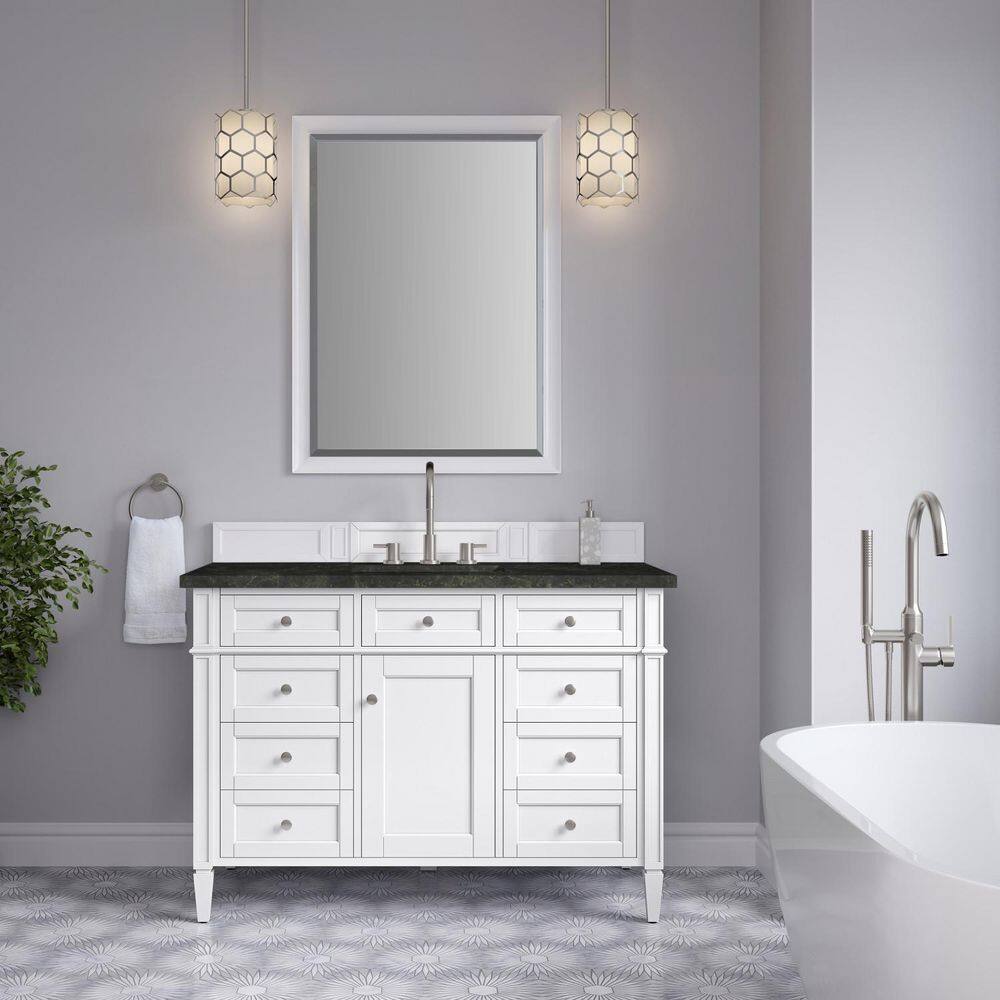 Brittany 48.0 in. Single Bath Vanity in Bright White with Phantome Engineered Composite Top price history on PriceWatchPro