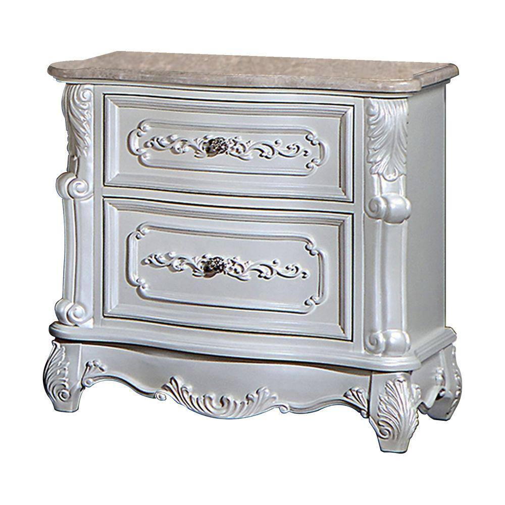 White 2-Drawer 29.5 in. Wooden Nightstand