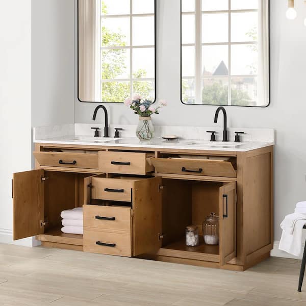 Altair Gavino 72 in. W x 22 in. D x 34 in. H Bath Vanity in Light