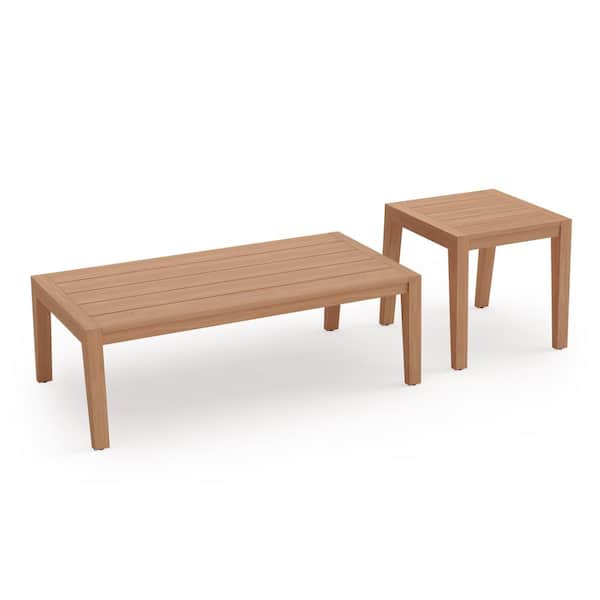 NewAge Products Rhodes 2-Piece Teak Outdoor Coffee and Side Table Set