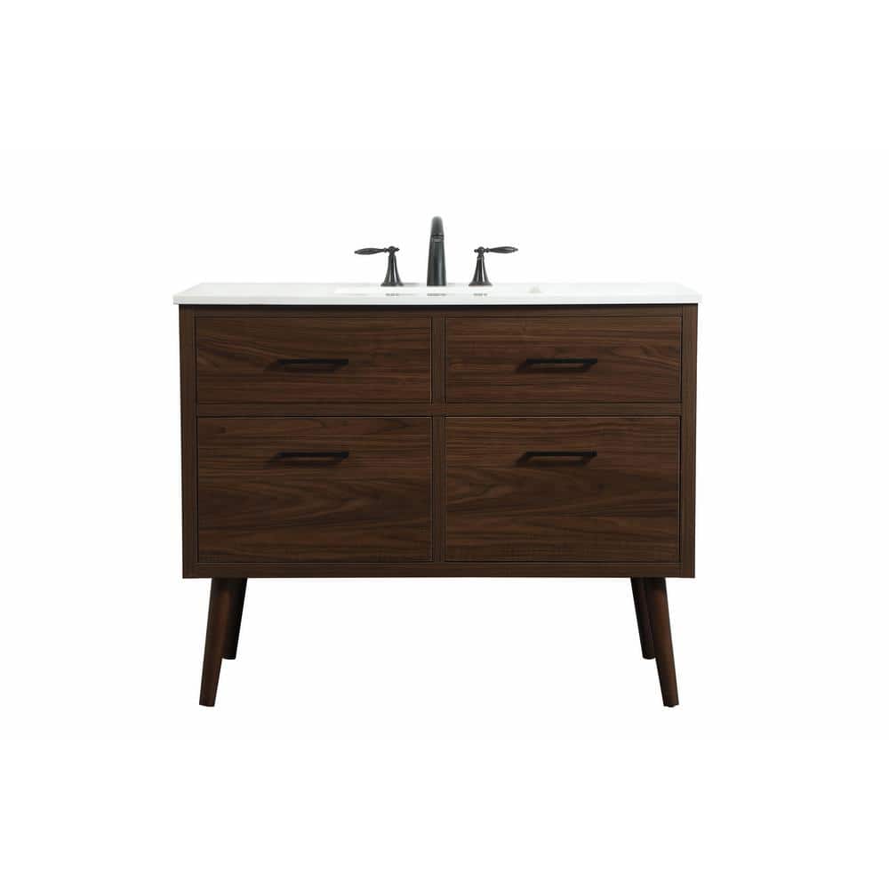 Simply Living 42 in. W x 22 in. D x 33.5 in. H Bath Vanity in Walnut with I