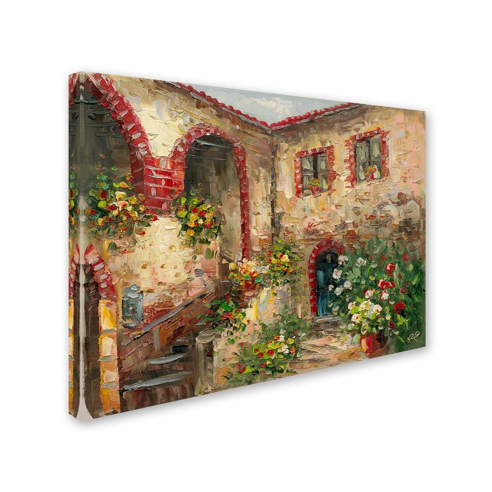 Tuscany Courtyard Multicolor Canvas Landscape Art
