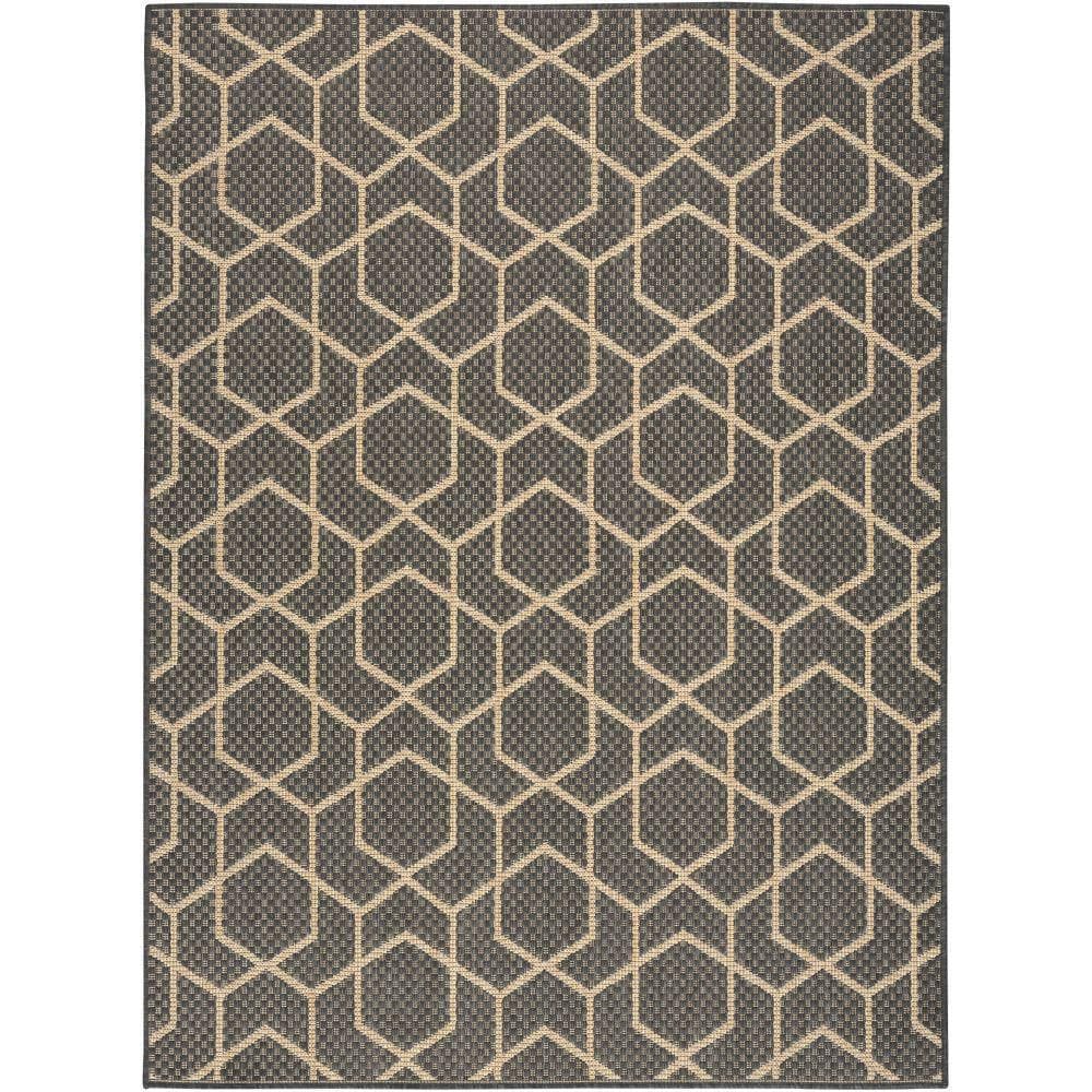 Horizon Charcoal 6 ft. x 9 ft. Indoor/Outdoor All-Over design Contemporary Area Rug price history on PriceWatchPro